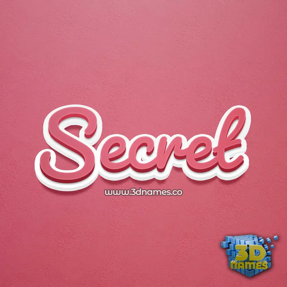 secret in Red Scribble style - 3D name wallpaper