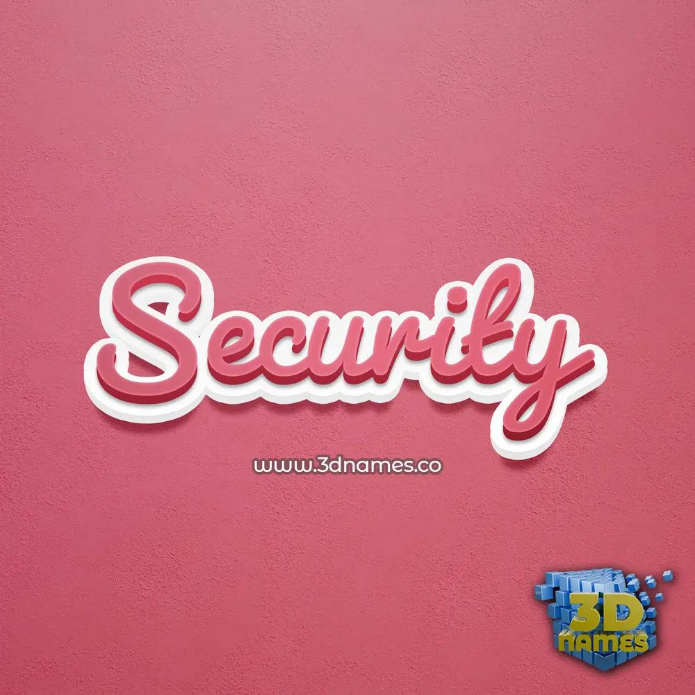 security in Red Scribble style - 3D name wallpaper