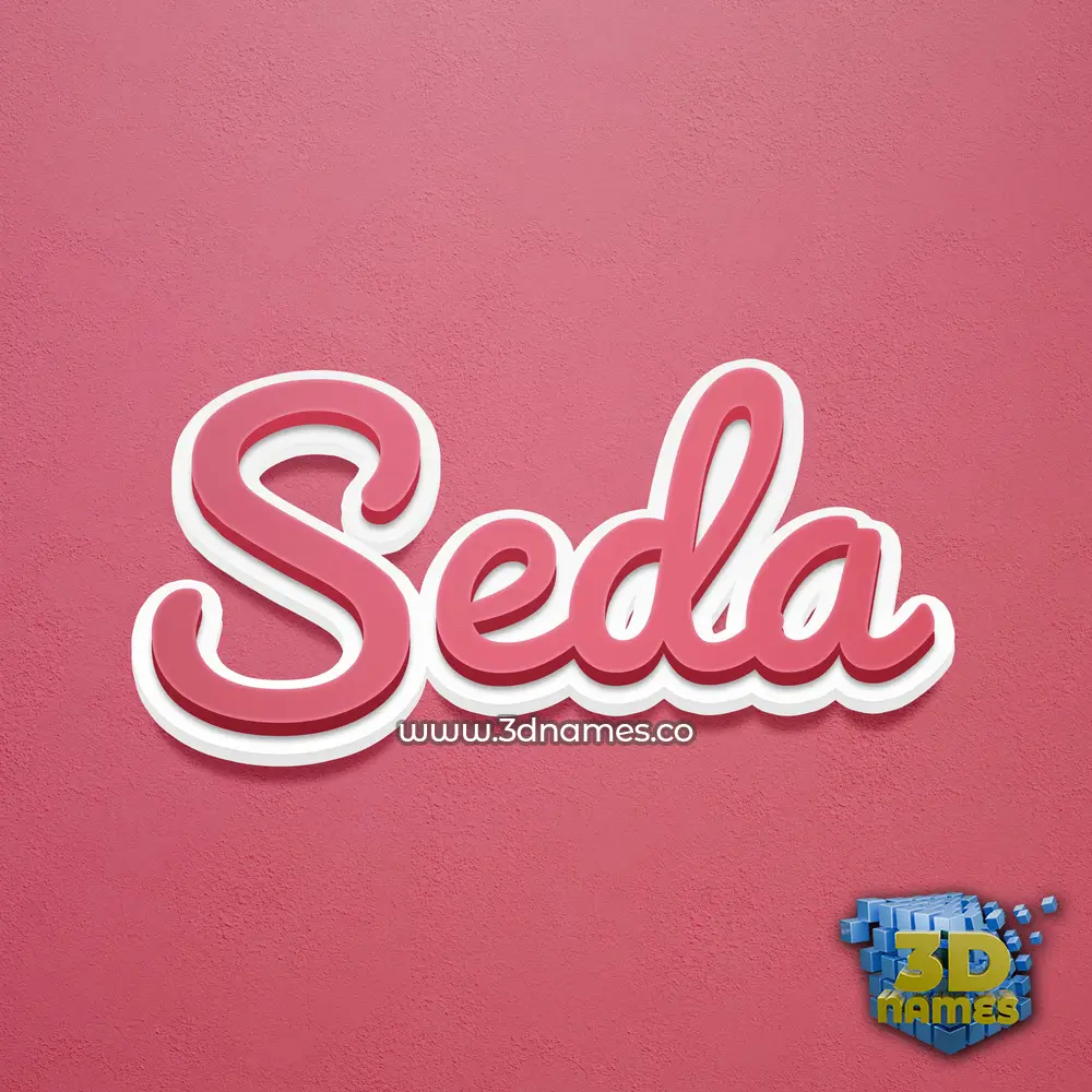 seda in Red Scribble style - 3D name wallpaper