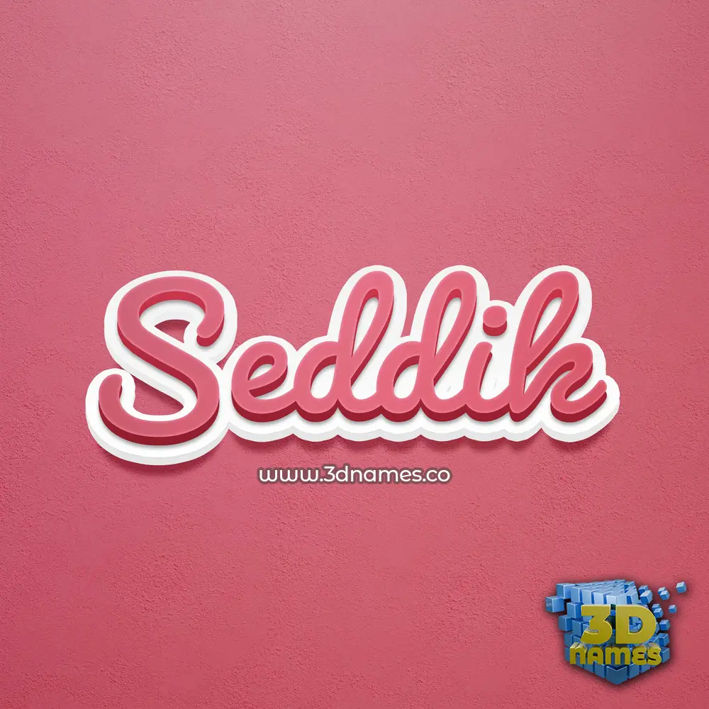 seddik in Red Scribble style - 3D name wallpaper