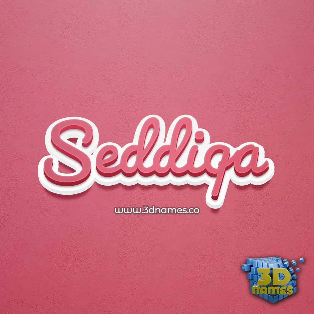 seddiqa in Red Scribble style - 3D name wallpaper