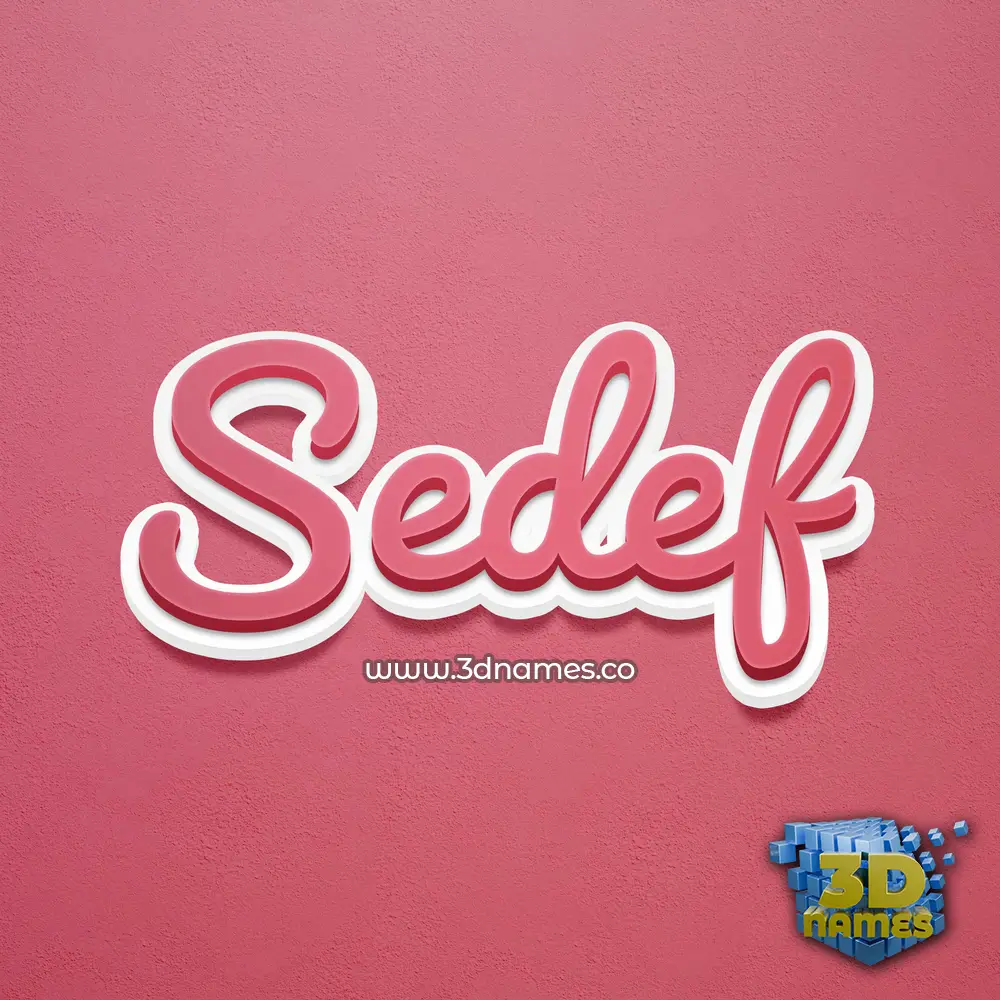 sedef in Red Scribble style - 3D name wallpaper
