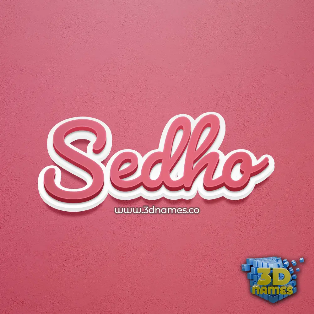 sedho in Red Scribble style - 3D name wallpaper