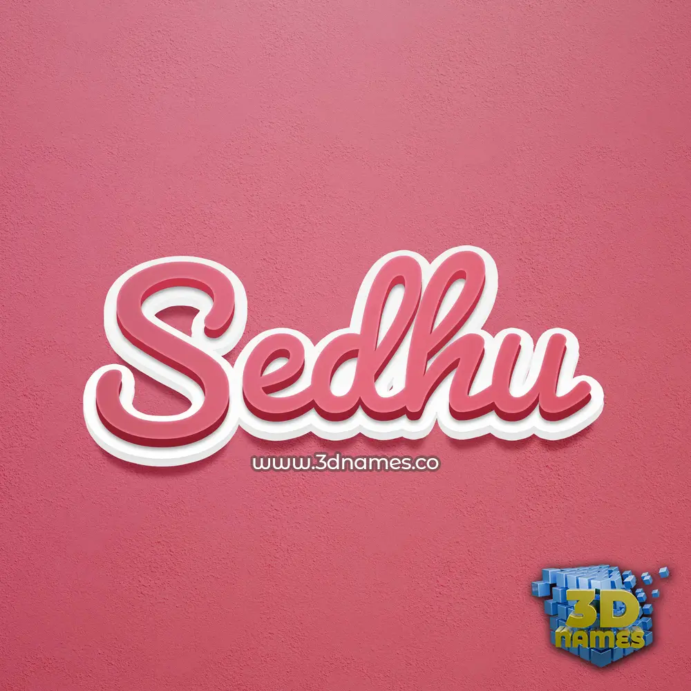 sedhu in Red Scribble style - 3D name wallpaper