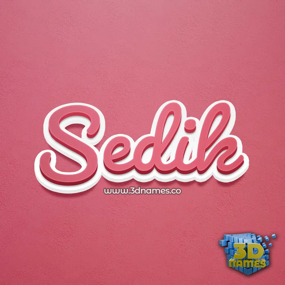 sedik in Red Scribble style - 3D name wallpaper