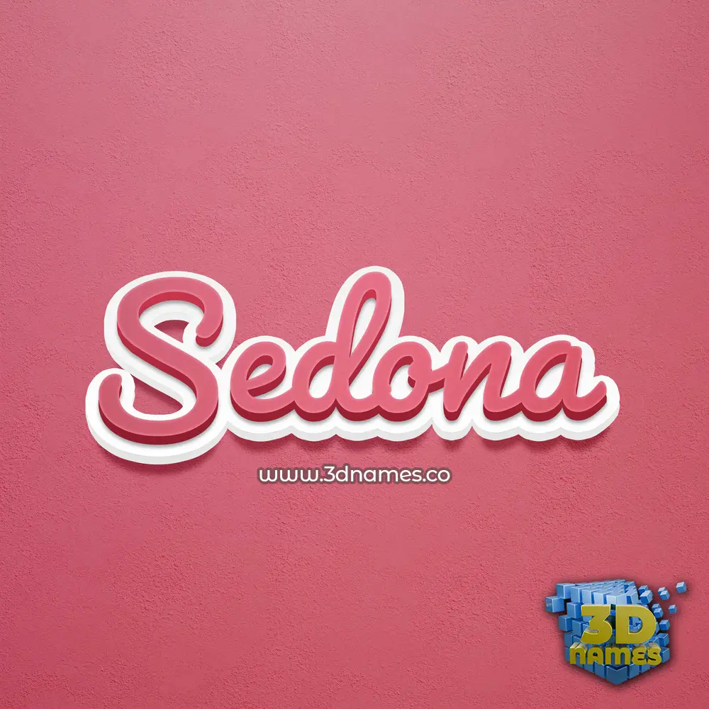 sedona in Red Scribble style - 3D name wallpaper