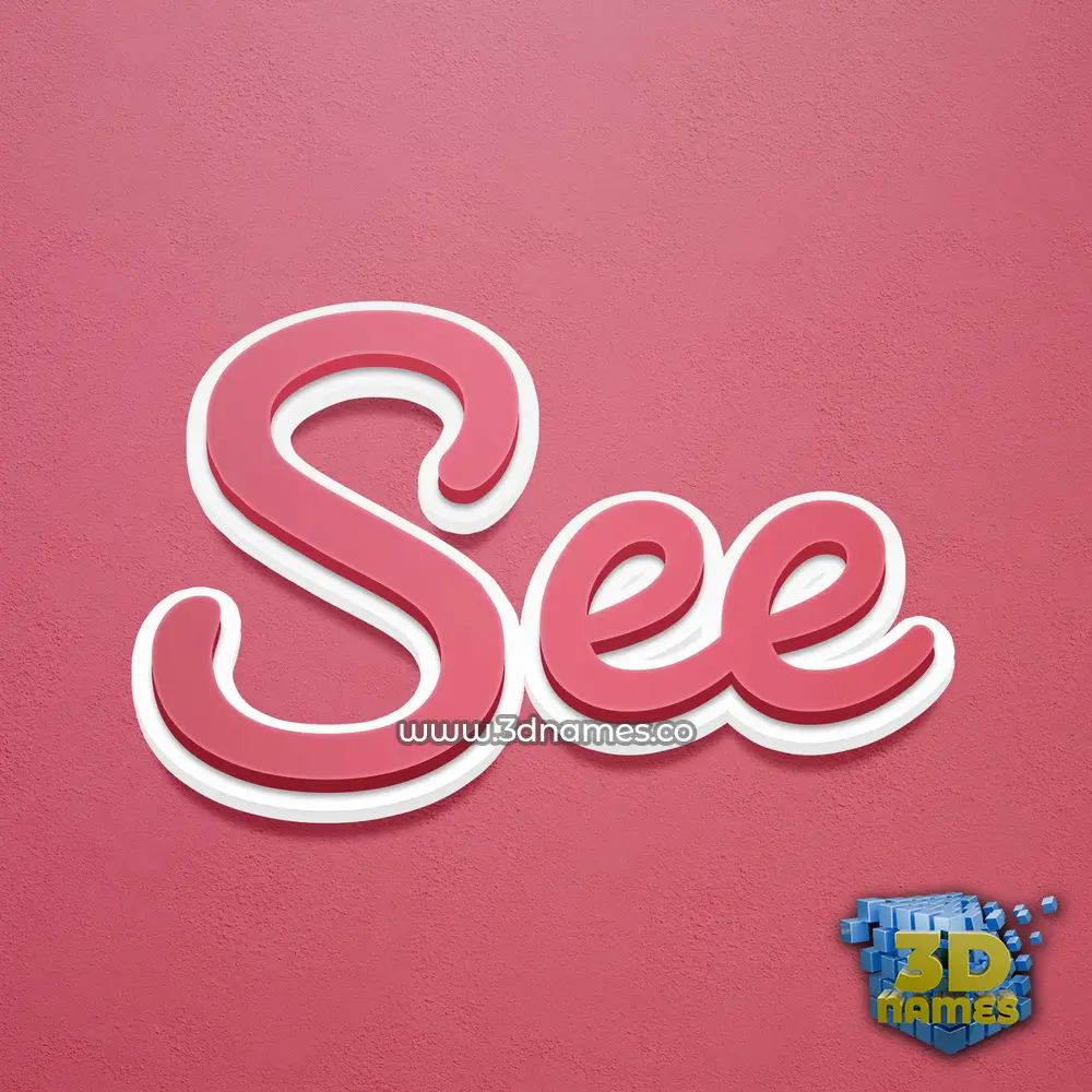 see in Red Scribble style - 3D name wallpaper