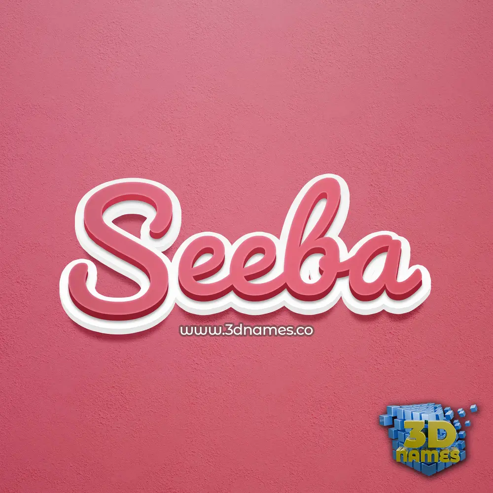 seeba in Red Scribble style - 3D name wallpaper
