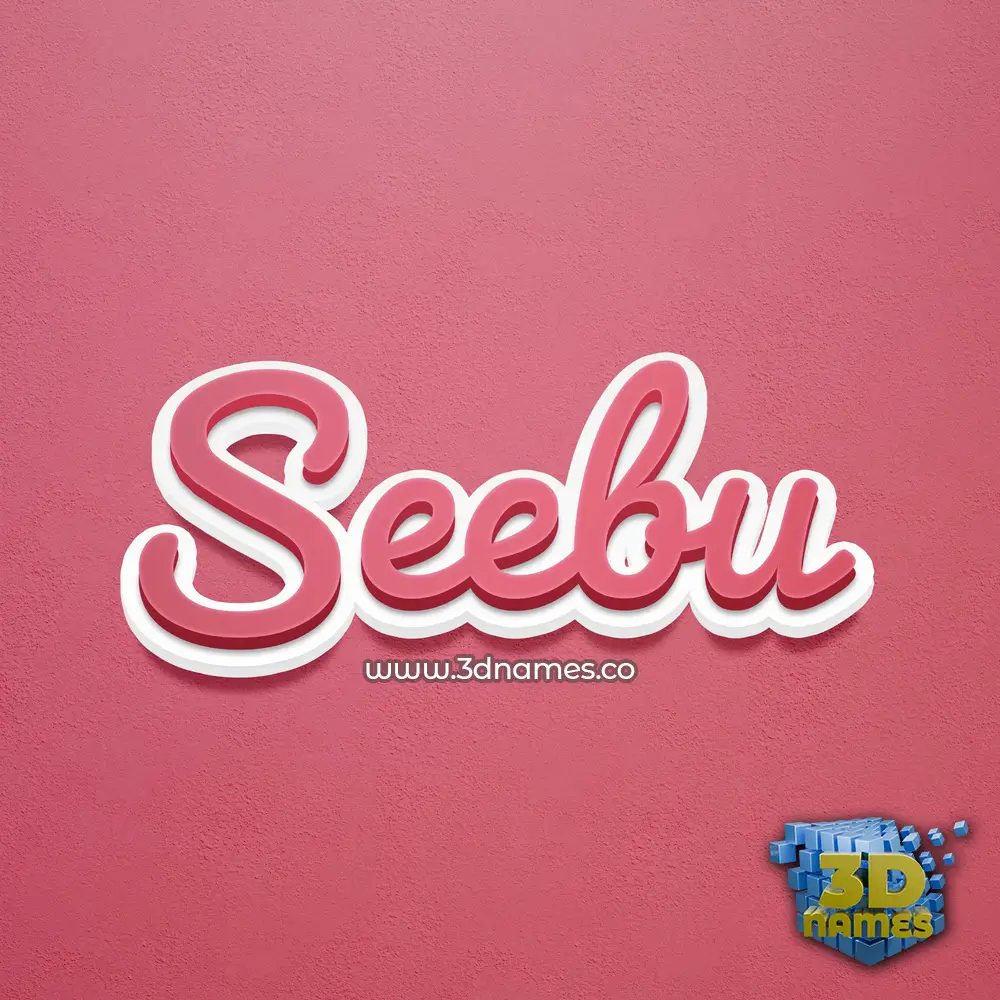 seebu in Red Scribble style - 3D name wallpaper