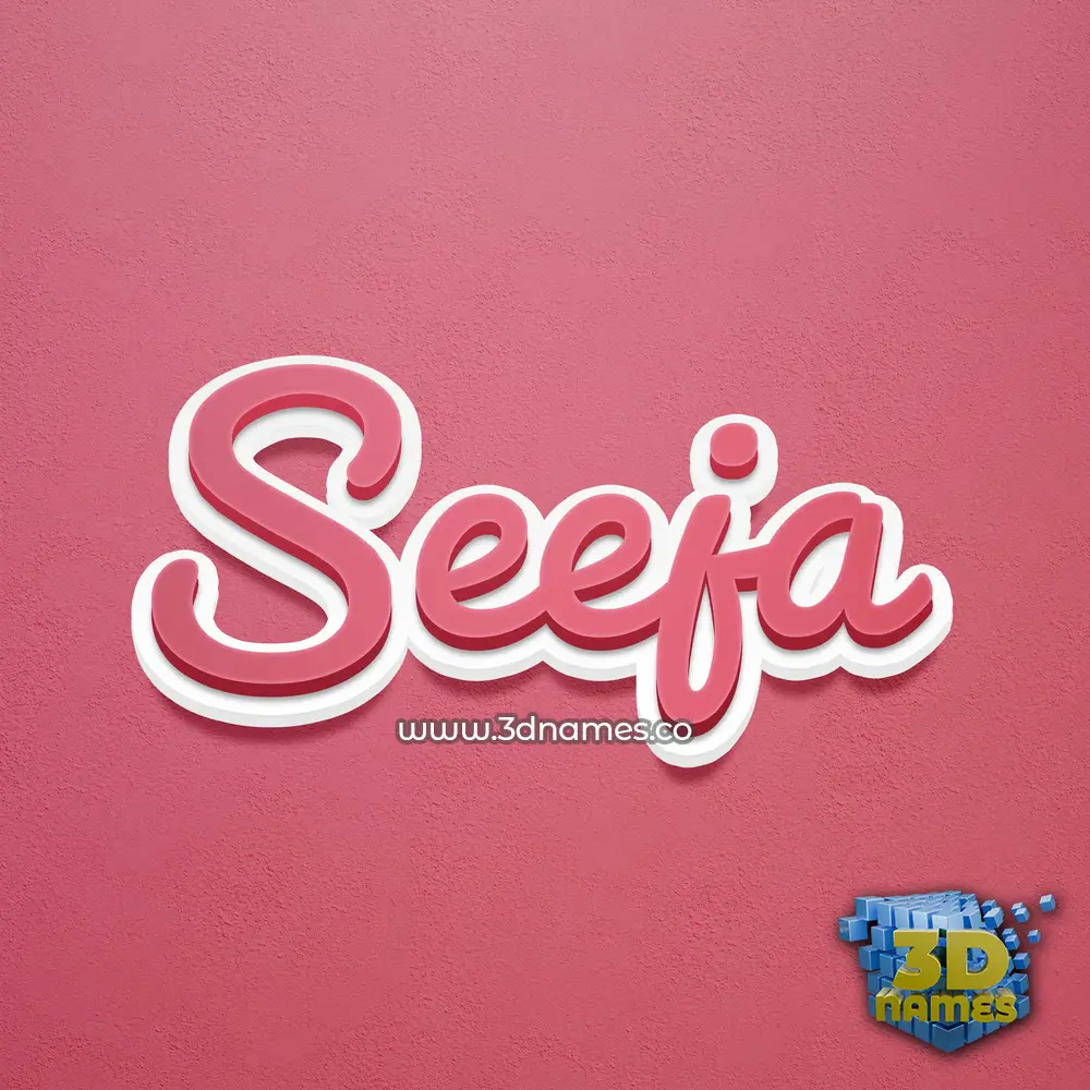 seeja in Red Scribble style - 3D name wallpaper