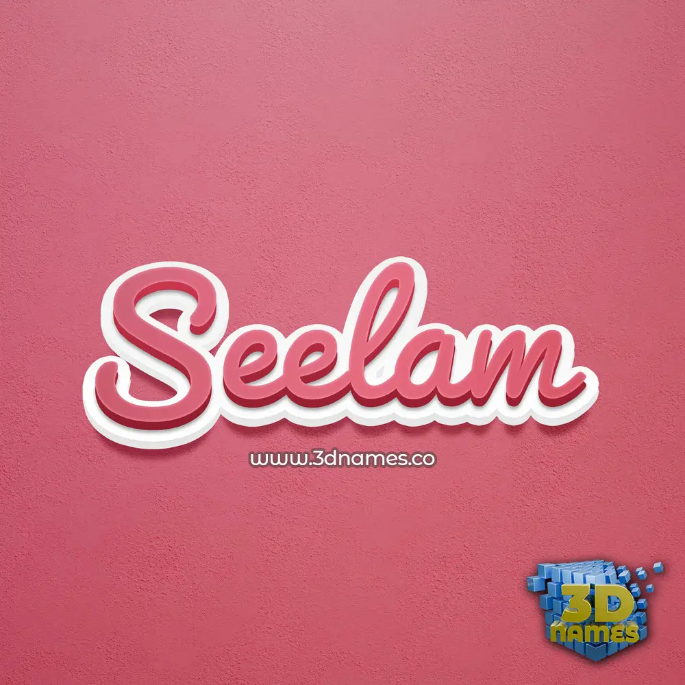 seelam in Red Scribble style - 3D name wallpaper