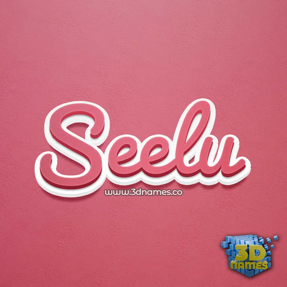 seelu in Red Scribble style - 3D name wallpaper