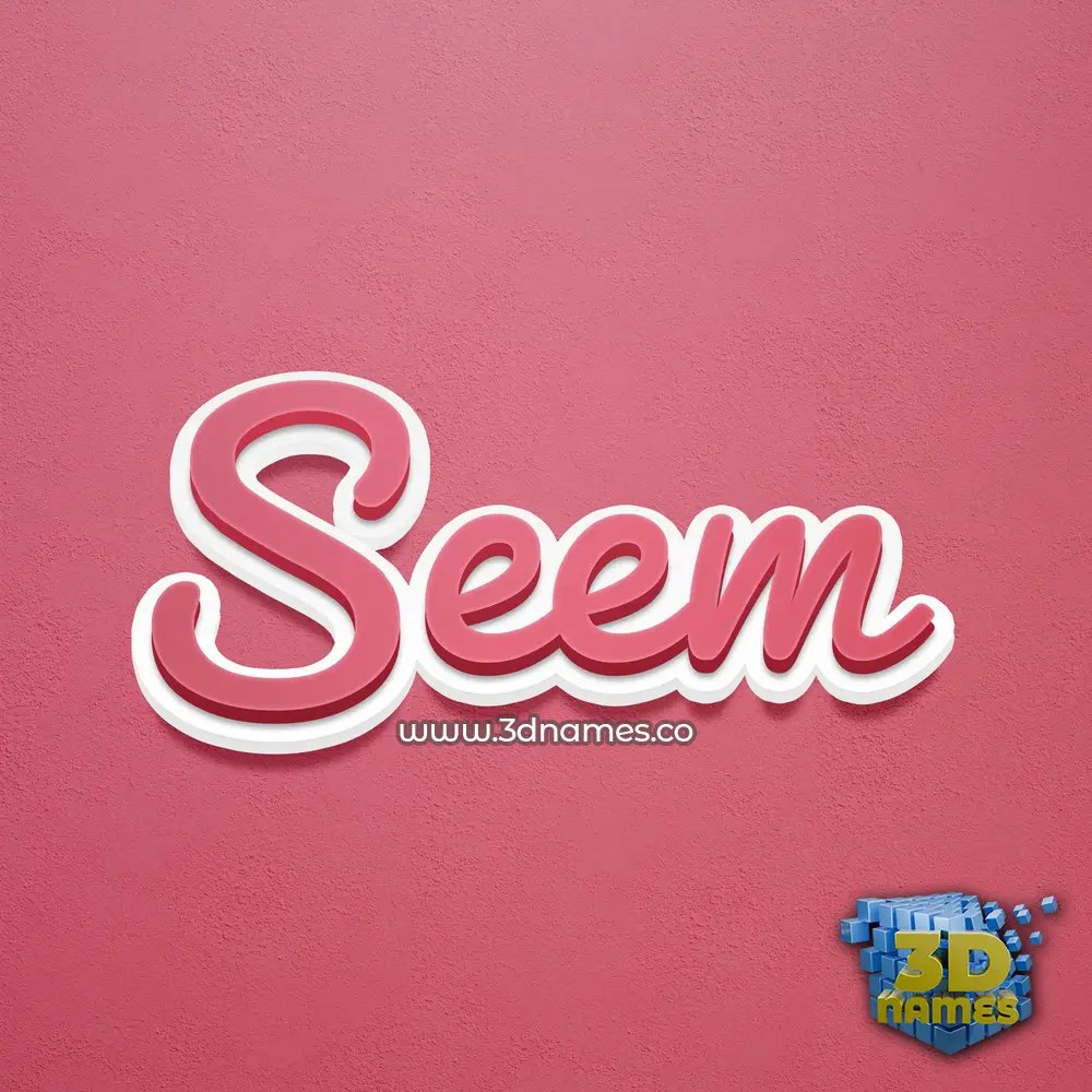 seem in Red Scribble style - 3D name wallpaper