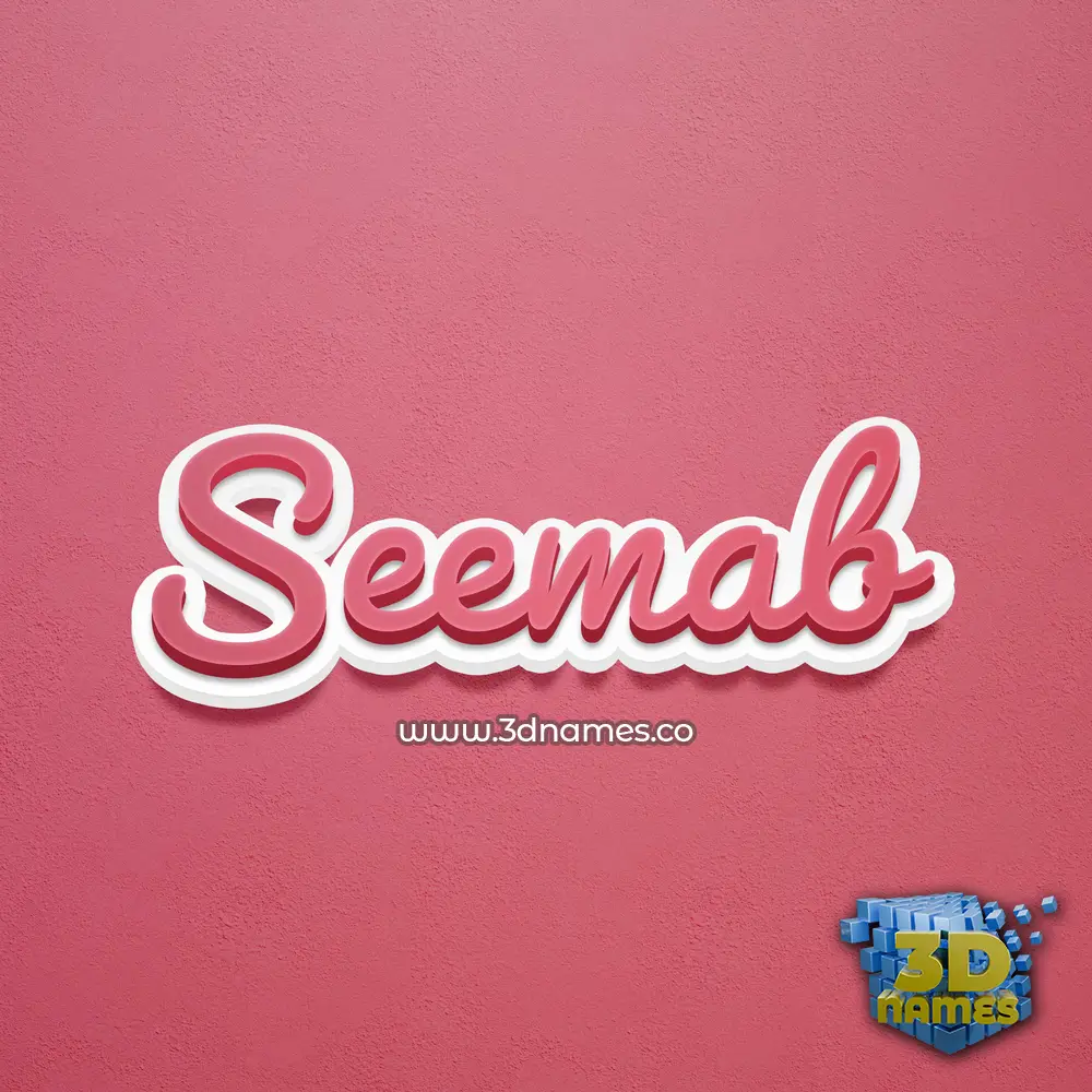 seemab in Red Scribble style - 3D name wallpaper
