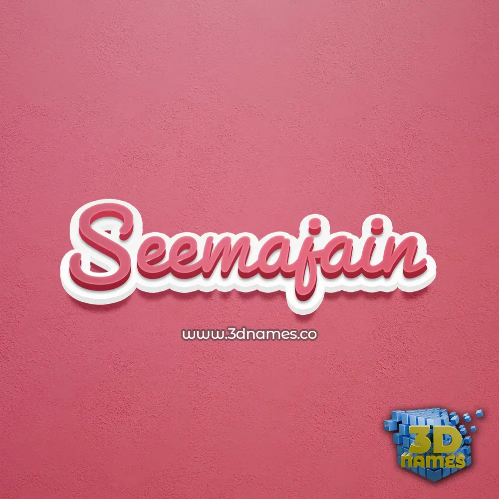 seemajain in Red Scribble style - 3D name wallpaper