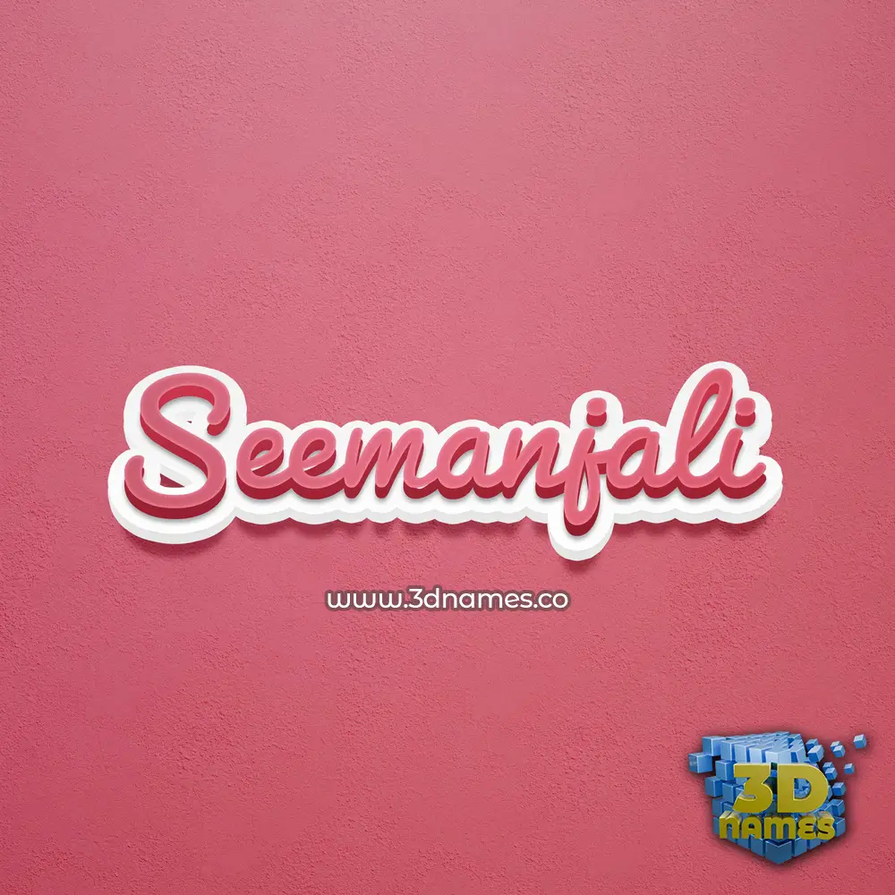 seemanjali in Red Scribble style - 3D name wallpaper