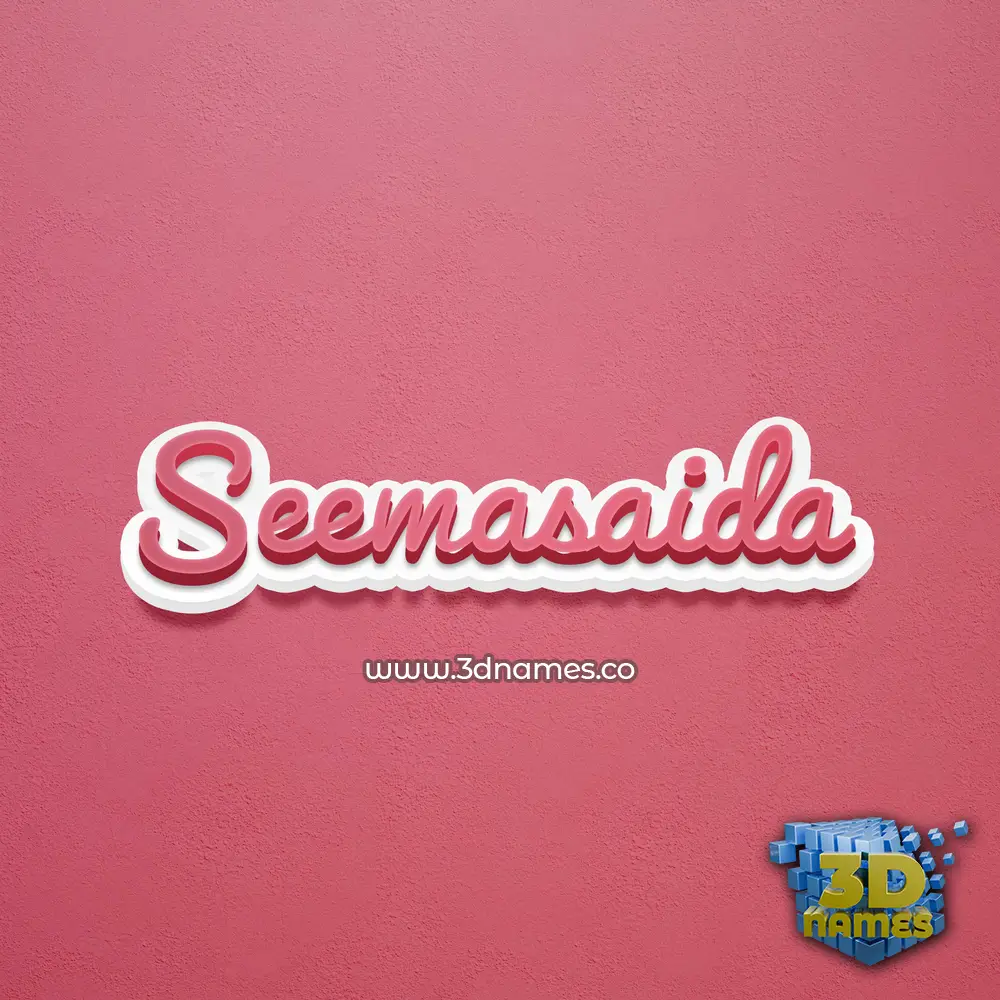 seemasaida in Red Scribble style - 3D name wallpaper