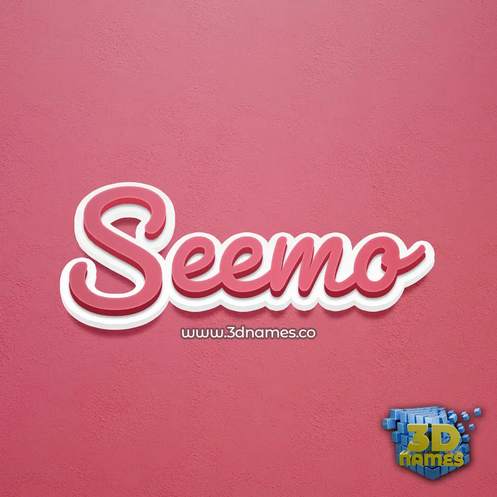 seemo in Red Scribble style - 3D name wallpaper
