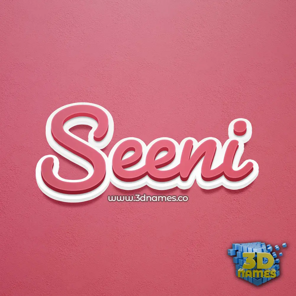 seeni in Red Scribble style - 3D name wallpaper