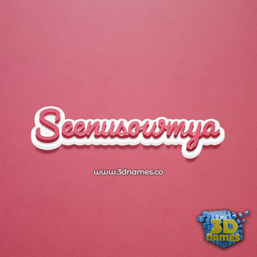 seenusowmya in Red Scribble style - 3D name wallpaper