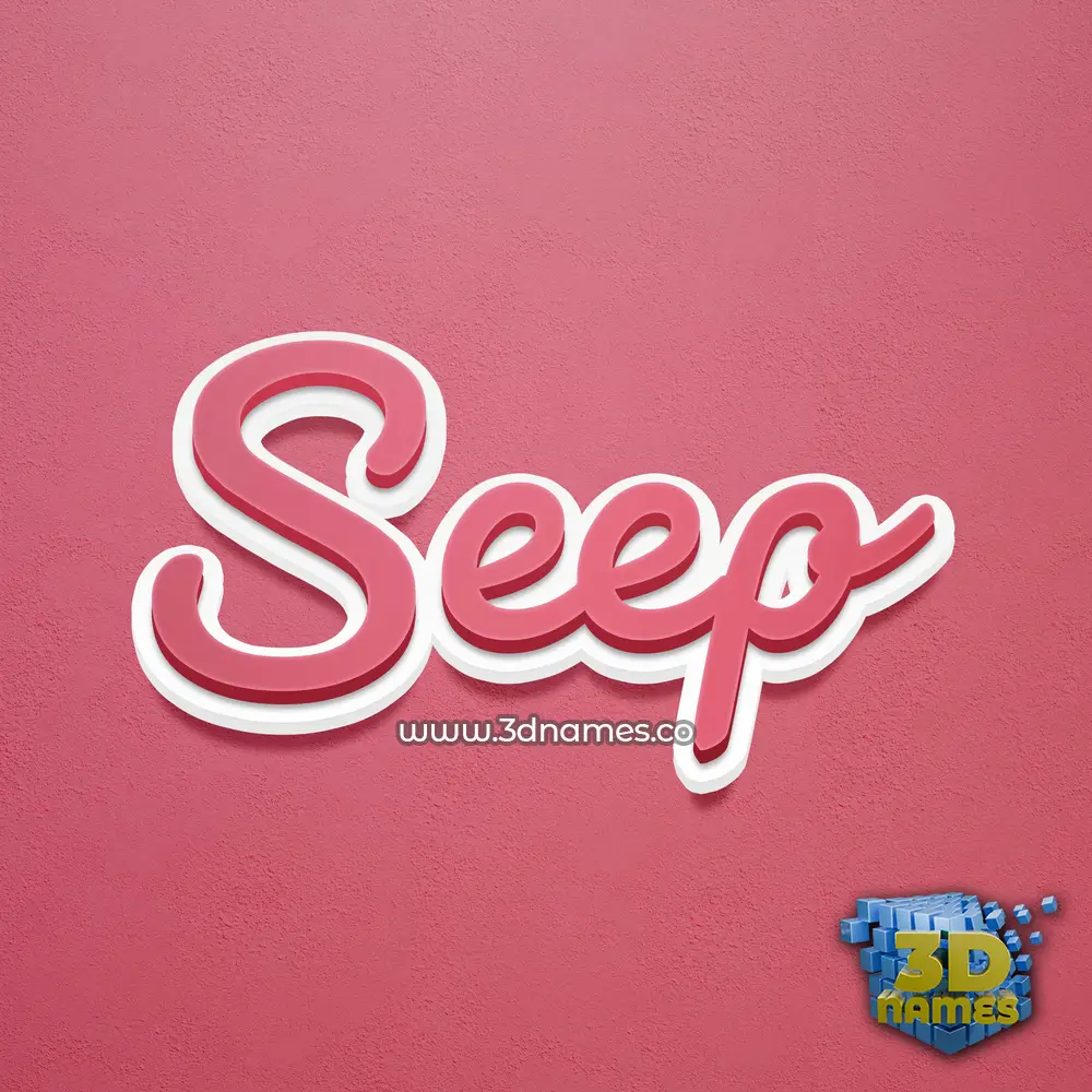 seep in Red Scribble style - 3D name wallpaper
