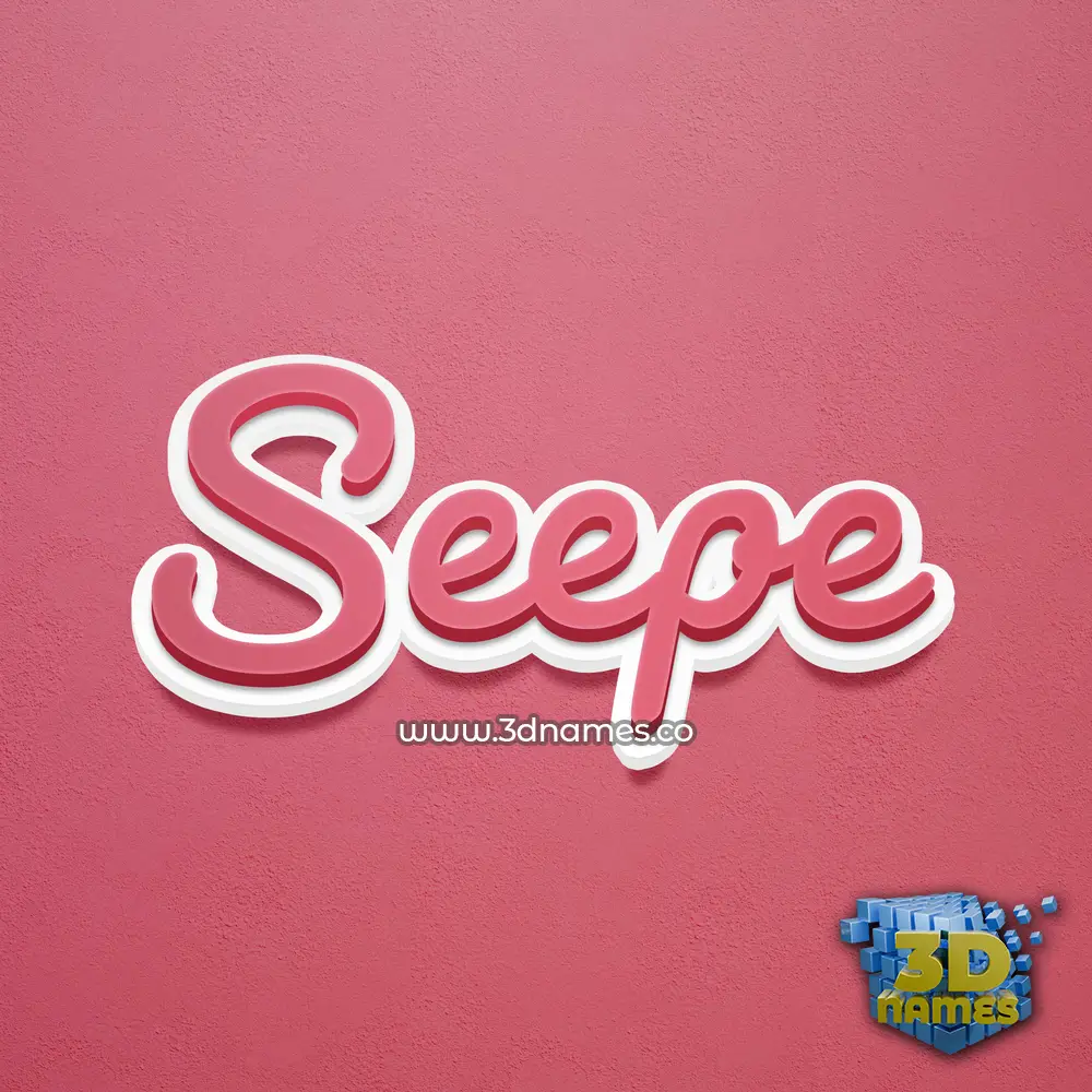seepe in Red Scribble style - 3D name wallpaper