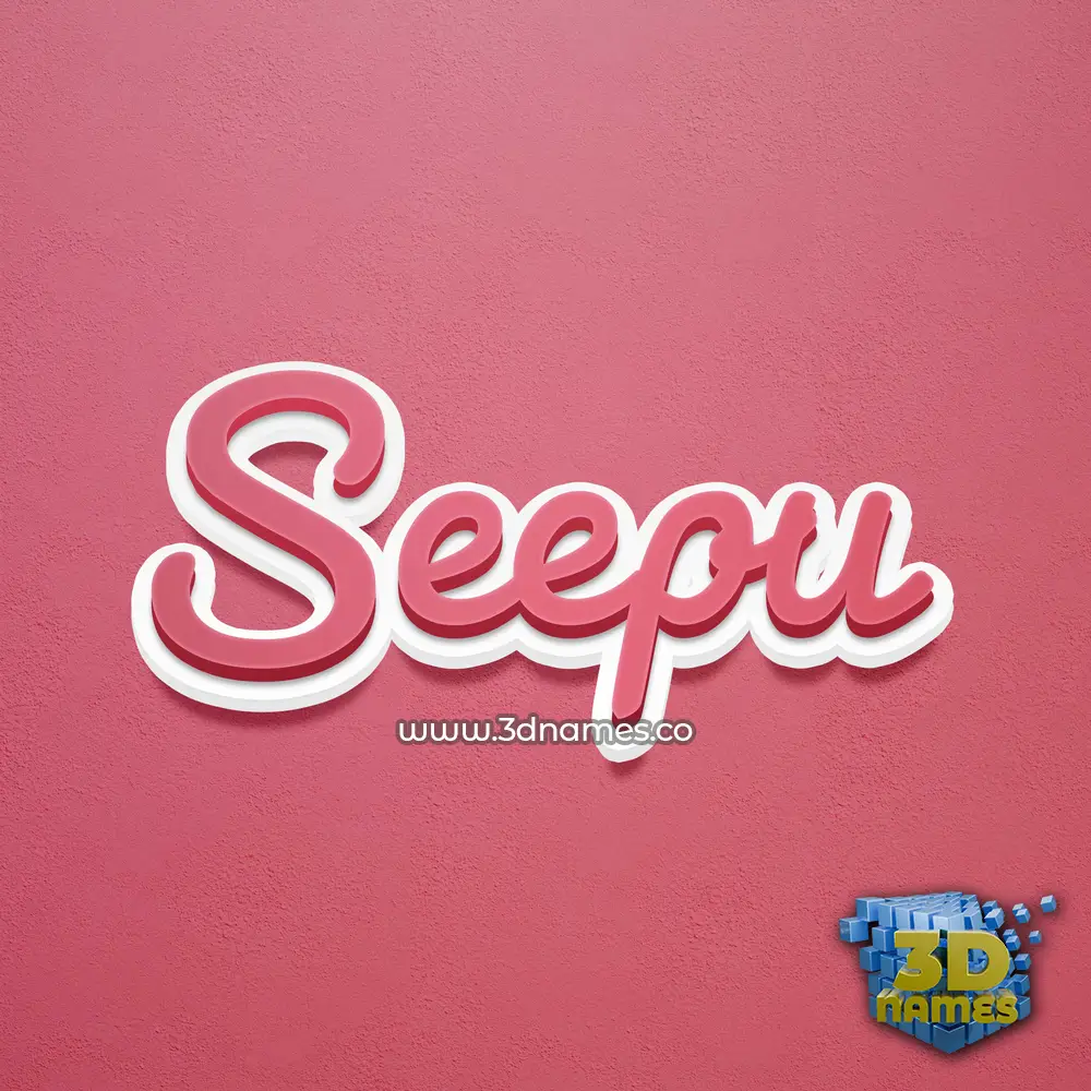seepu in Red Scribble style - 3D name wallpaper