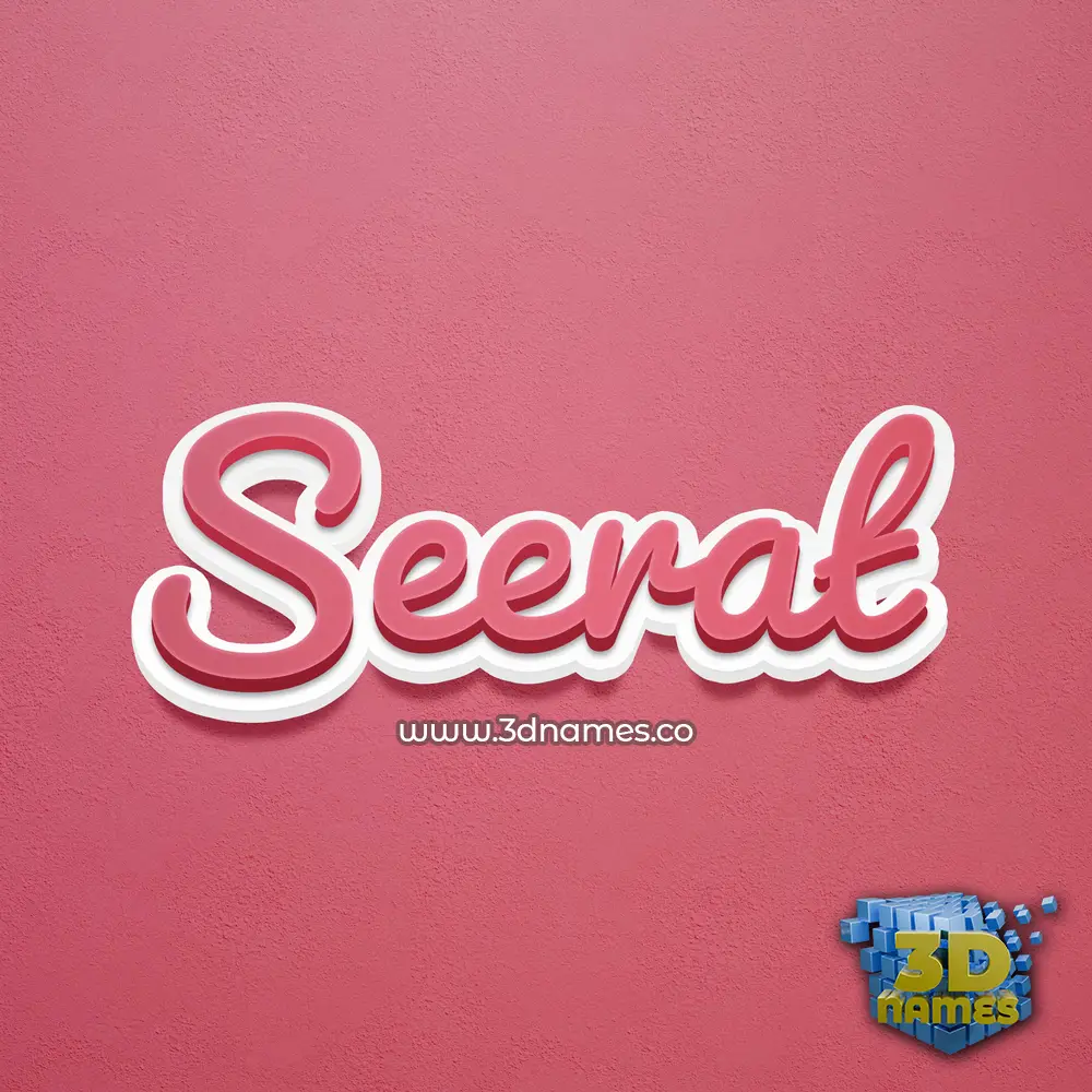 seerat in Red Scribble style - 3D name wallpaper