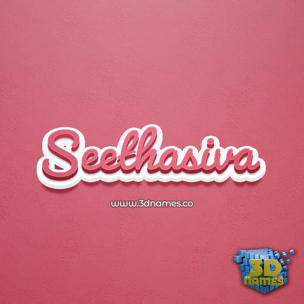 seethasiva in Red Scribble style - 3D name wallpaper