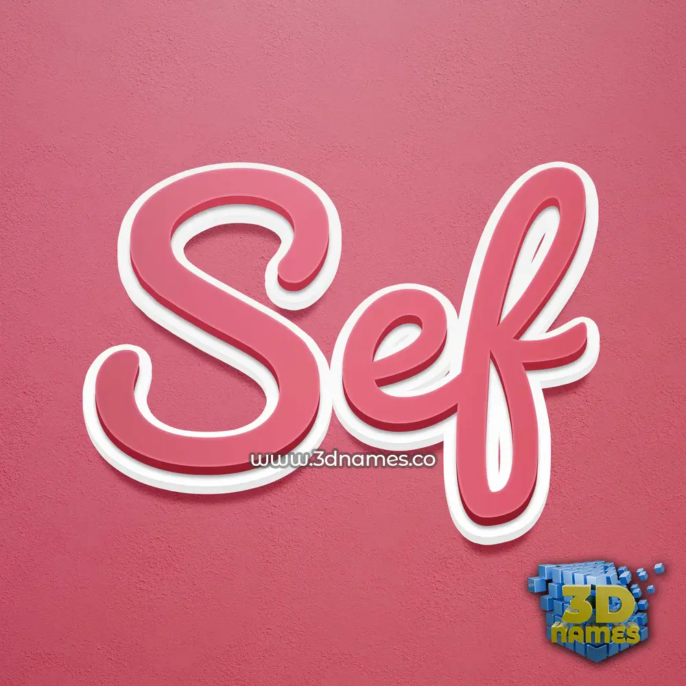 sef in Red Scribble style - 3D name wallpaper