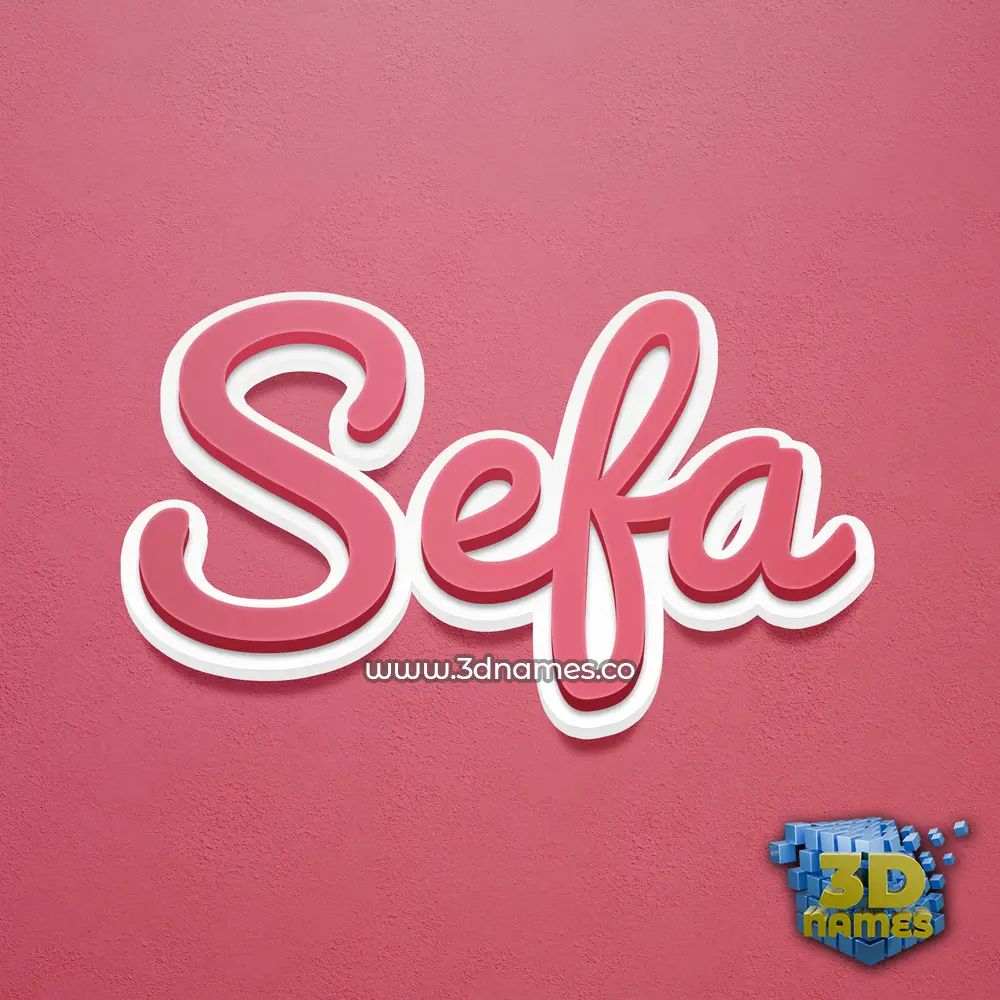 sefa in Red Scribble style - 3D name wallpaper