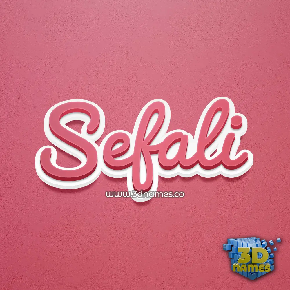 sefali in Red Scribble style - 3D name wallpaper