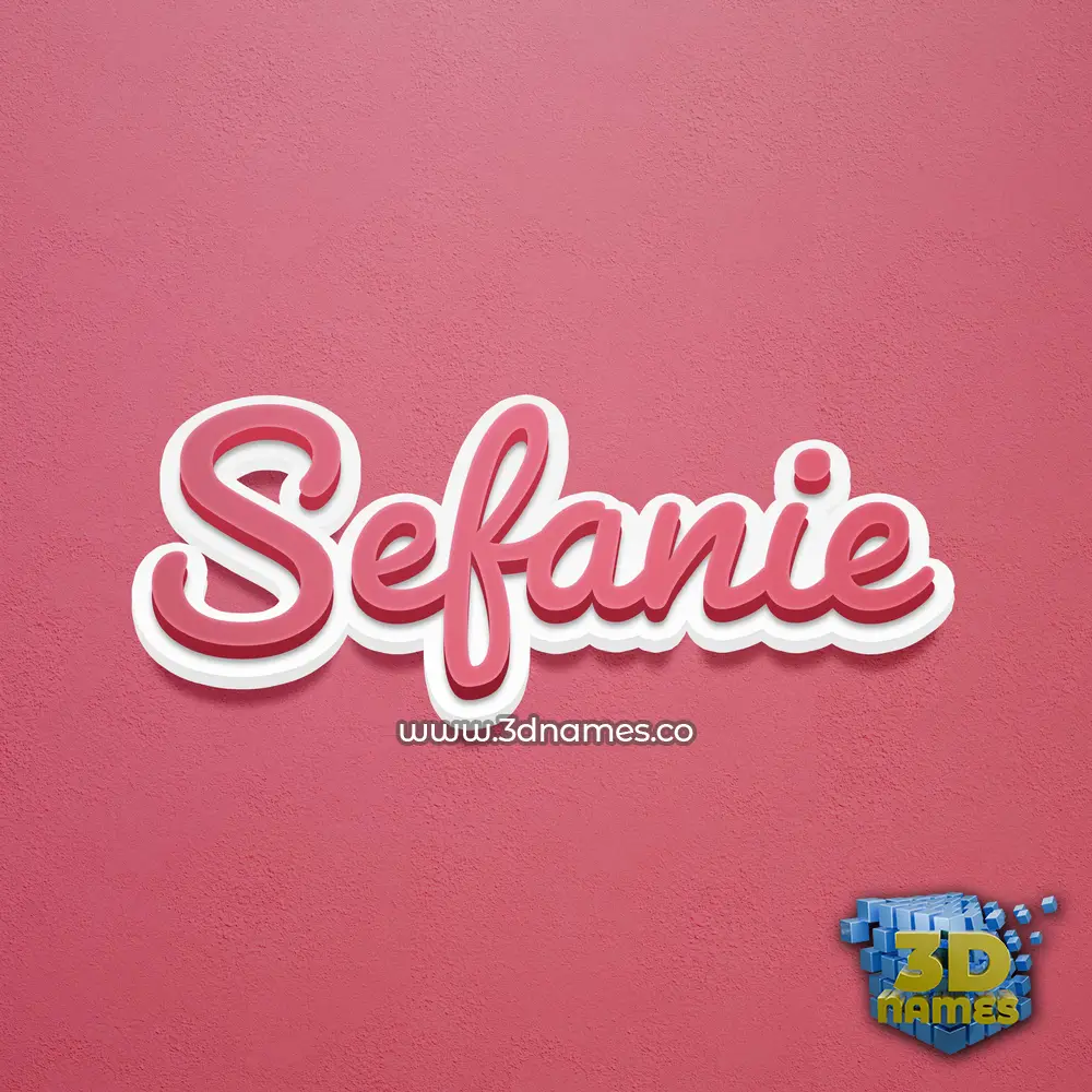 sefanie in Red Scribble style - 3D name wallpaper
