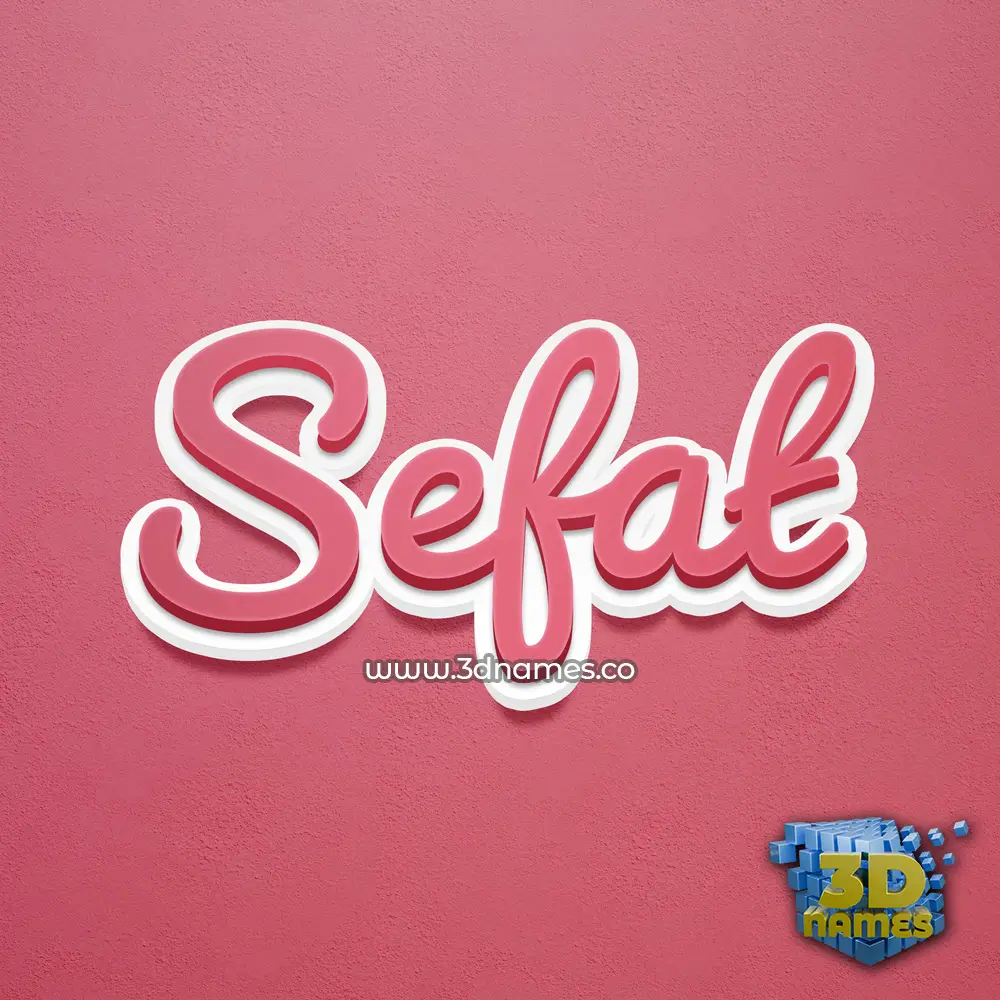 sefat in Red Scribble style - 3D name wallpaper