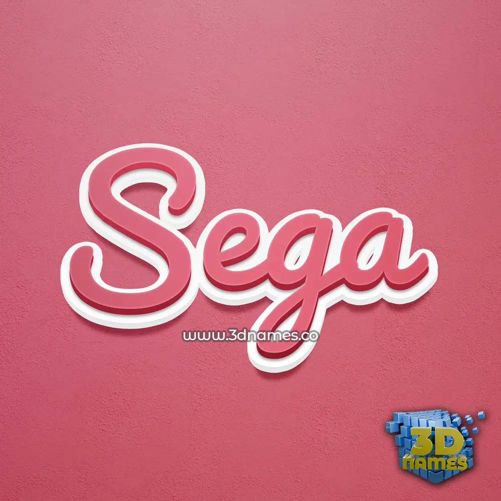 sega in Red Scribble style - 3D name wallpaper