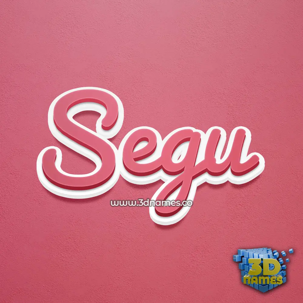 segu in Red Scribble style - 3D name wallpaper