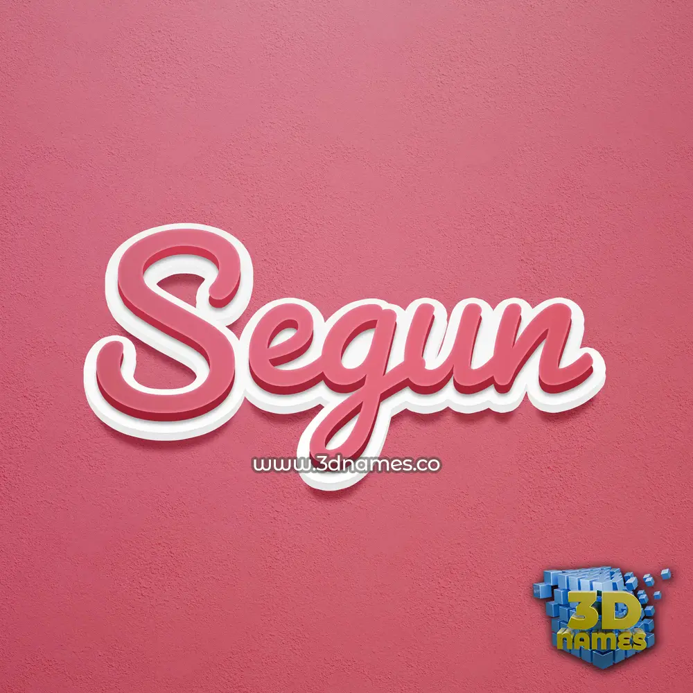 segun in Red Scribble style - 3D name wallpaper