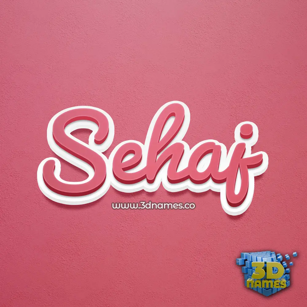 sehaj in Red Scribble style - 3D name wallpaper