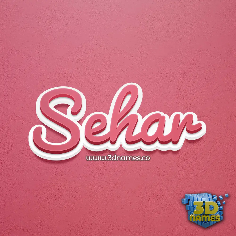 sehar in Red Scribble style - 3D name wallpaper