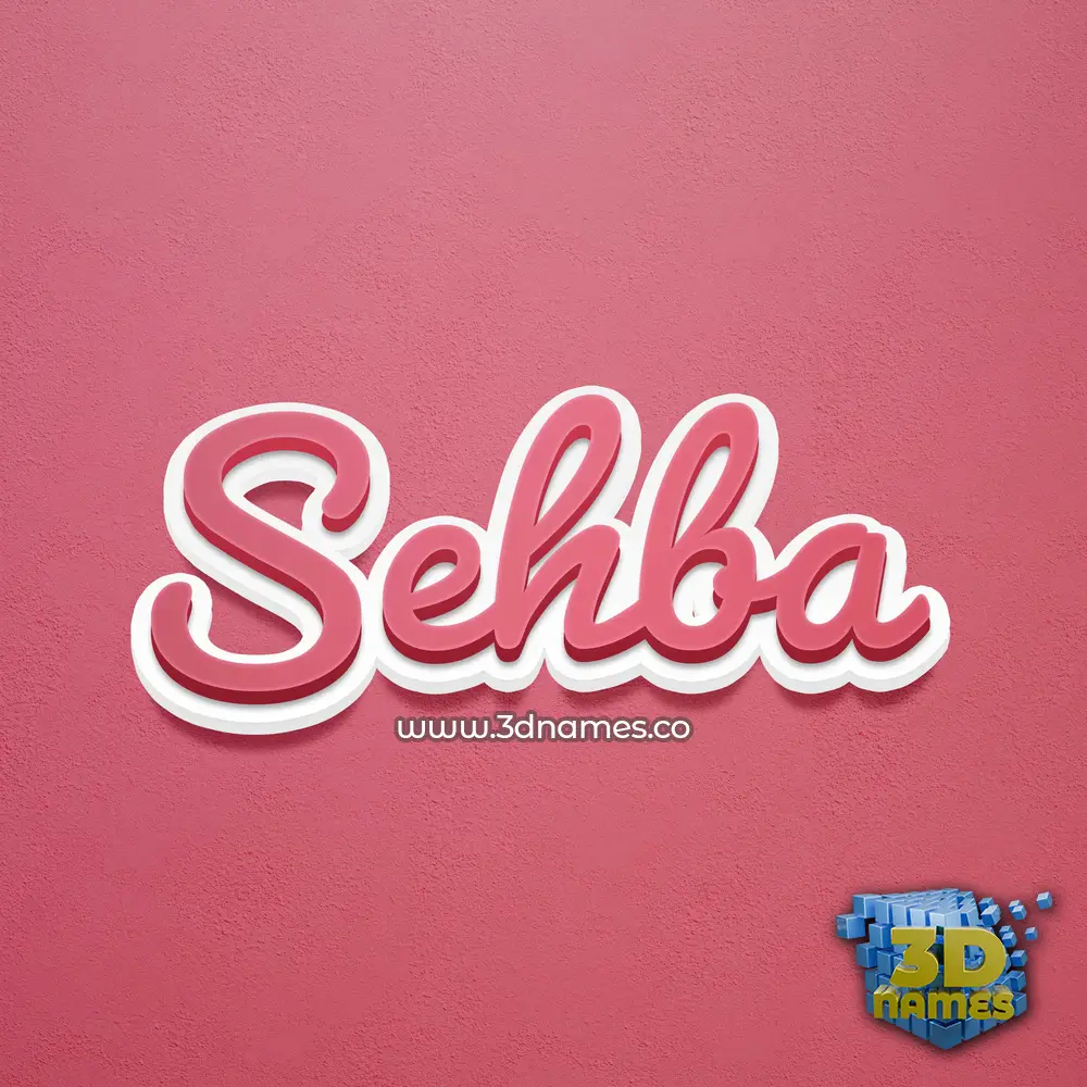 sehba in Red Scribble style - 3D name wallpaper