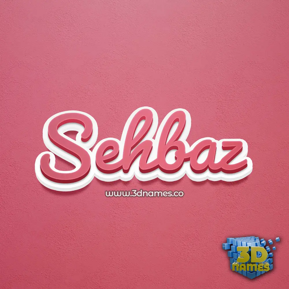 sehbaz in Red Scribble style - 3D name wallpaper