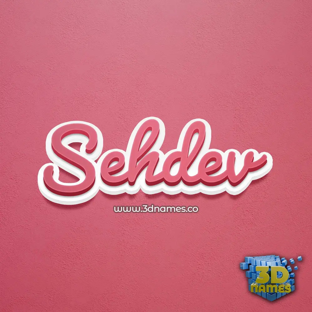 sehdev in Red Scribble style - 3D name wallpaper