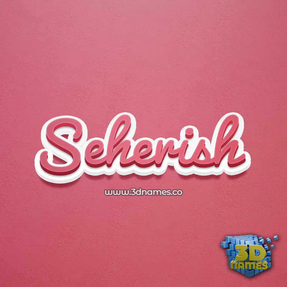 seherish in Red Scribble style - 3D name wallpaper