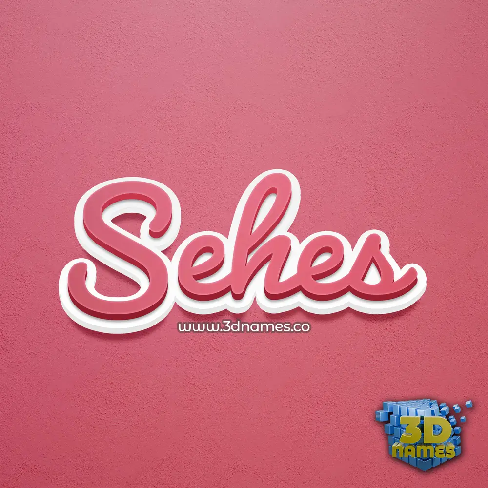 sehes in Red Scribble style - 3D name wallpaper