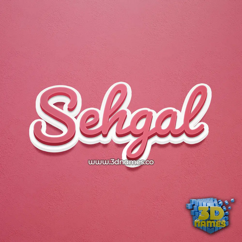 sehgal in Red Scribble style - 3D name wallpaper