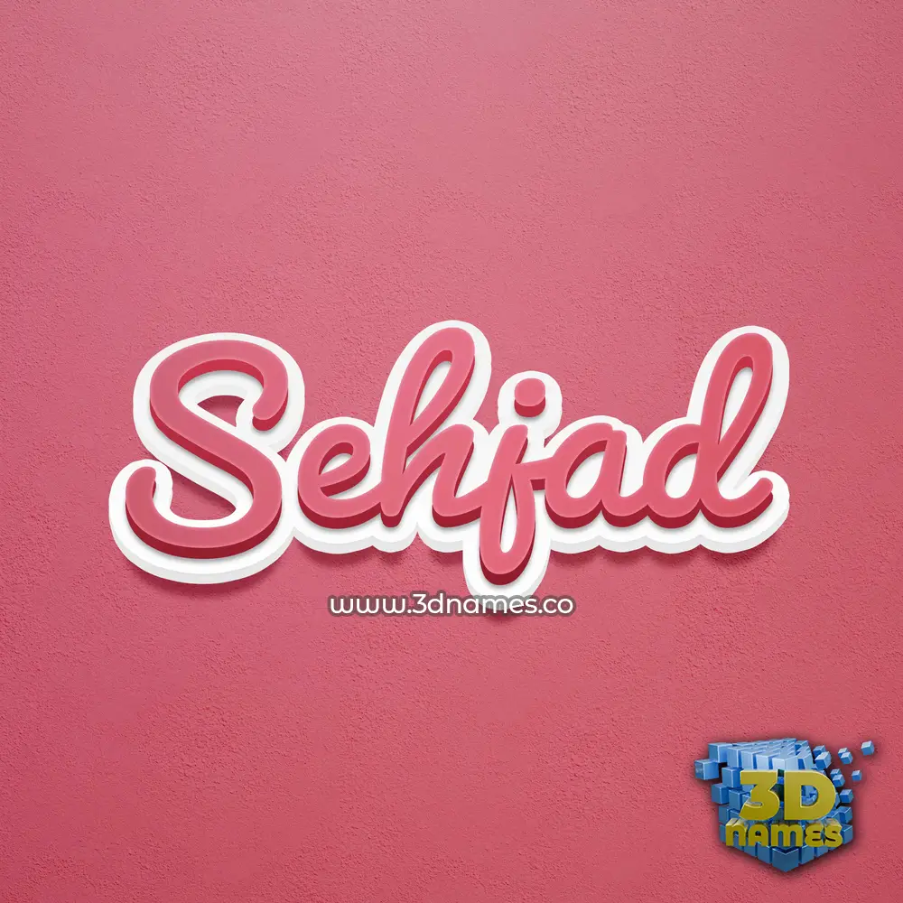 sehjad in Red Scribble style - 3D name wallpaper