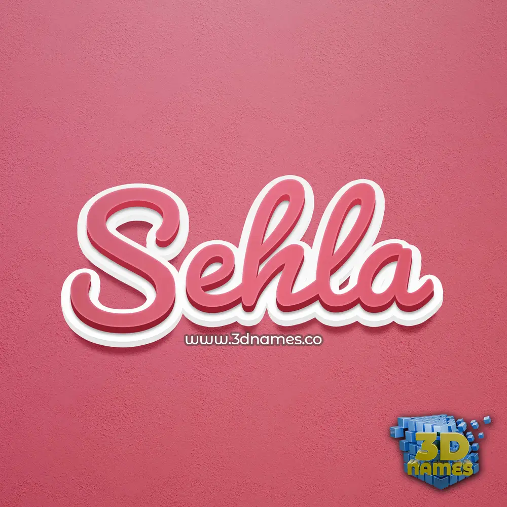 sehla in Red Scribble style - 3D name wallpaper