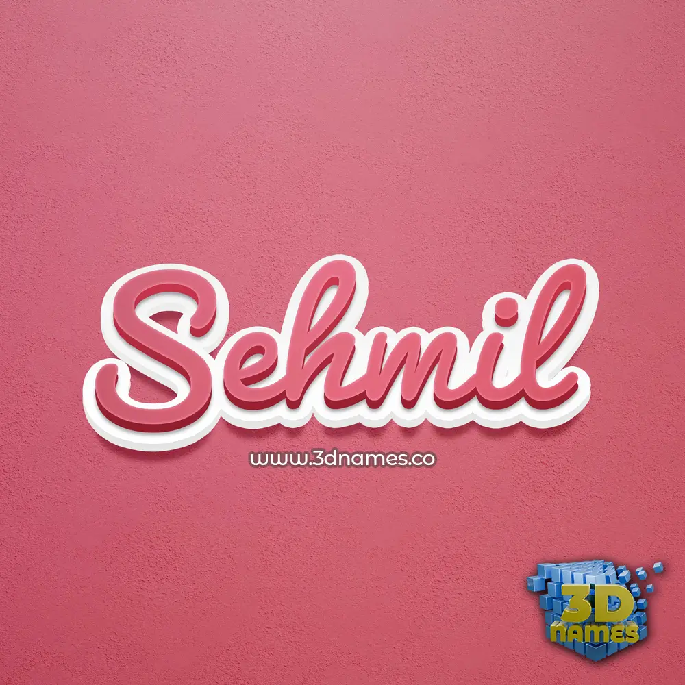 sehmil in Red Scribble style - 3D name wallpaper