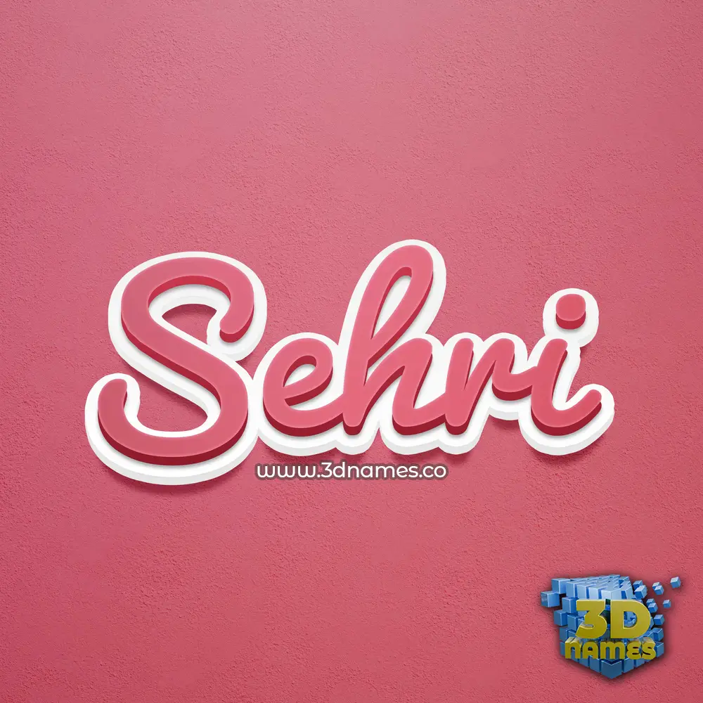 sehri in Red Scribble style - 3D name wallpaper