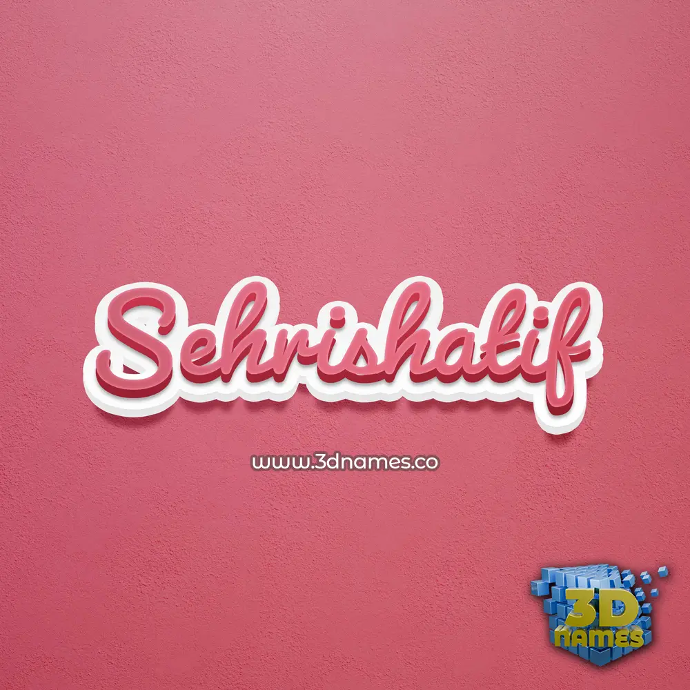 sehrishatif in Red Scribble style - 3D name wallpaper